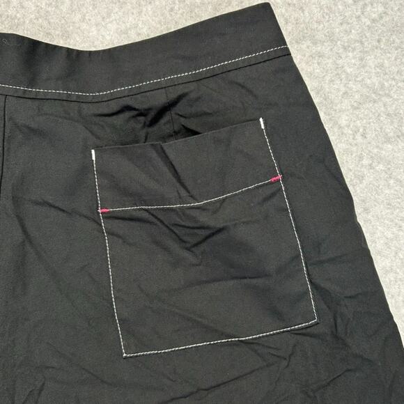 Lee Shorts Womens 14 Black Contrast Trim Stretch Khakis Brand Mid Length NWT $32 - Picture 9 of 14